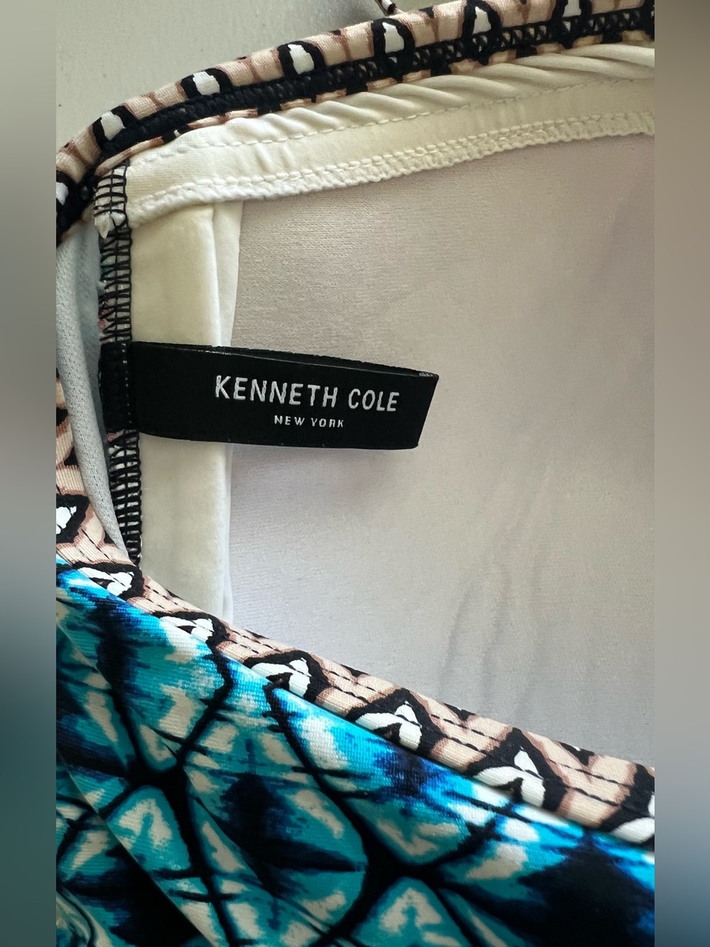 Kenneth Cole Tribe Vibes High Neck Halter One Piece Swimsuit Tribal Print - Picture 5 of 8